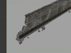 game model - prairie scene - ruins of broken walls Model 3D