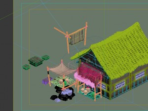 game model - prairie scene - small village house 0 3D Model