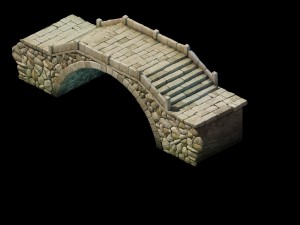 game model - prairie scene - stone bridge 01 3D 模型