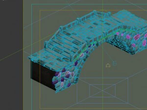 game model - prairie scene - stone bridge 01 3D Model