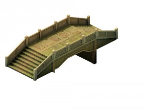 game model - prairie scene - stone bridge 02 01 3D Model