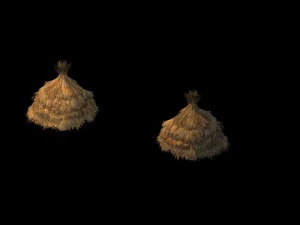 game model - prairie scene - straw 01 3D Model