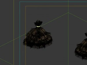 game model - prairie scene - straw 01 3D Model