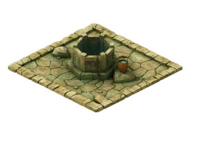 game model - prairie scene - wells 01 3D Model