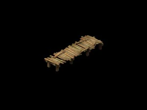 modello di gioco - scena della prateria - ponte di legno 01 Modello 3D