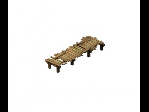game model - prairie scene - wooden bridge 01 3D Model