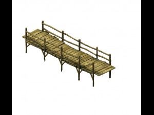 game model - prairie scene - wooden bridge 02 01 3D 模型
