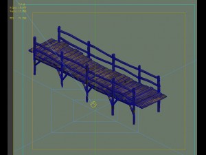 game model - prairie scene - wooden bridge 02 01 3D Model
