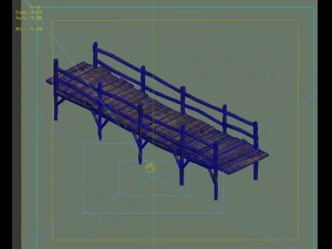 game model - prairie scene - wooden bridge 02 01 3D Model