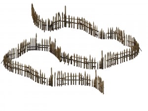 game model - prairie scene - wooden fence fence fe 3Dモデル