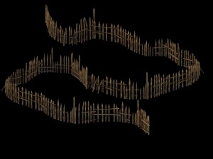 game model - prairie scene - wooden fence fence fe 3D 模型