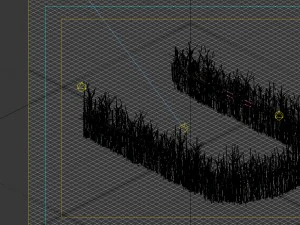 model permainan - pemandangan padang rumput - pagar kayu fe Model 3D