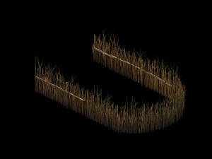 game model - prairie scene - wooden fence fence fe 3D Model