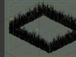 game model - prairie scene - wooden fence fence fe 3D Model