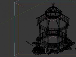 game model - prairie scene - wooden gazebo 01 3D 모델
