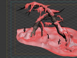 game model - snow - crippled trees 01 3D Model