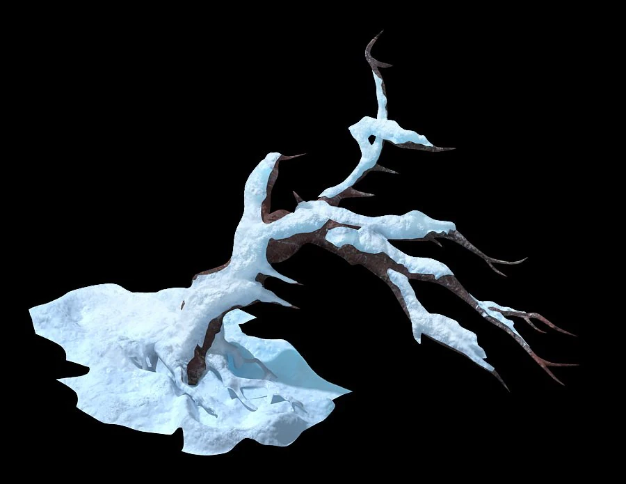 game model - snow - crippled trees 02 01 3D Model .c4d .max .obj .3ds .fbx .stl .blend 
