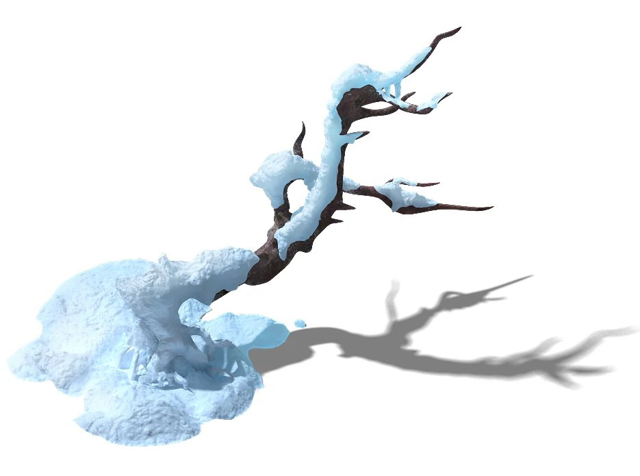 game model - snow - crippled trees 03 01 3D Model .c4d .max .obj .3ds .fbx .stl .blend