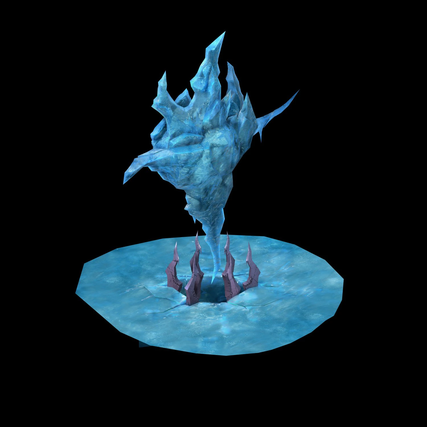 game model - snow - ice dragon column 01 3D Model .c4d .max .obj .3ds .fbx .stl .blend