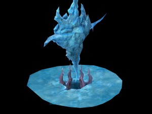 game model - snow - ice dragon column 01 3D Model