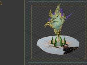 game model - snow - ice dragon column 01 3D Model