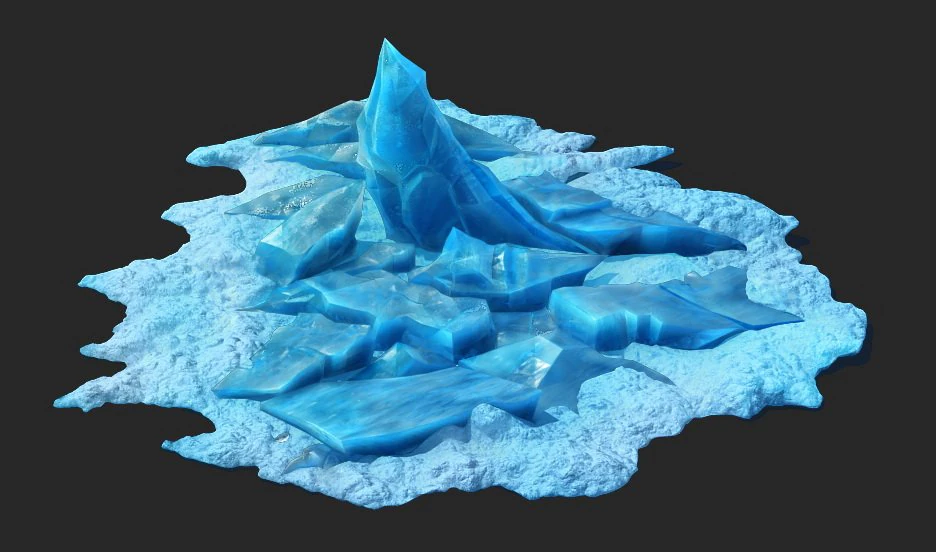 game model - snow - ice heap 01 3D Model .c4d .max .obj .3ds .fbx .stl .blend