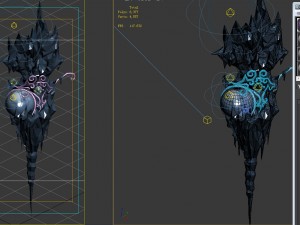 game model - snow - ice mysterious fire lights 01 Modèle 3D