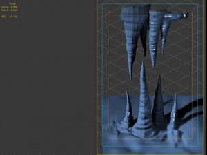 game model - snow - ice shoots 01 Model 3D