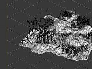 game model - snow - low shrubs 01 3D Model