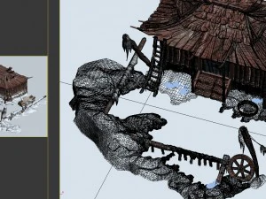 game model - snow - sparsely populated residential 3D Model