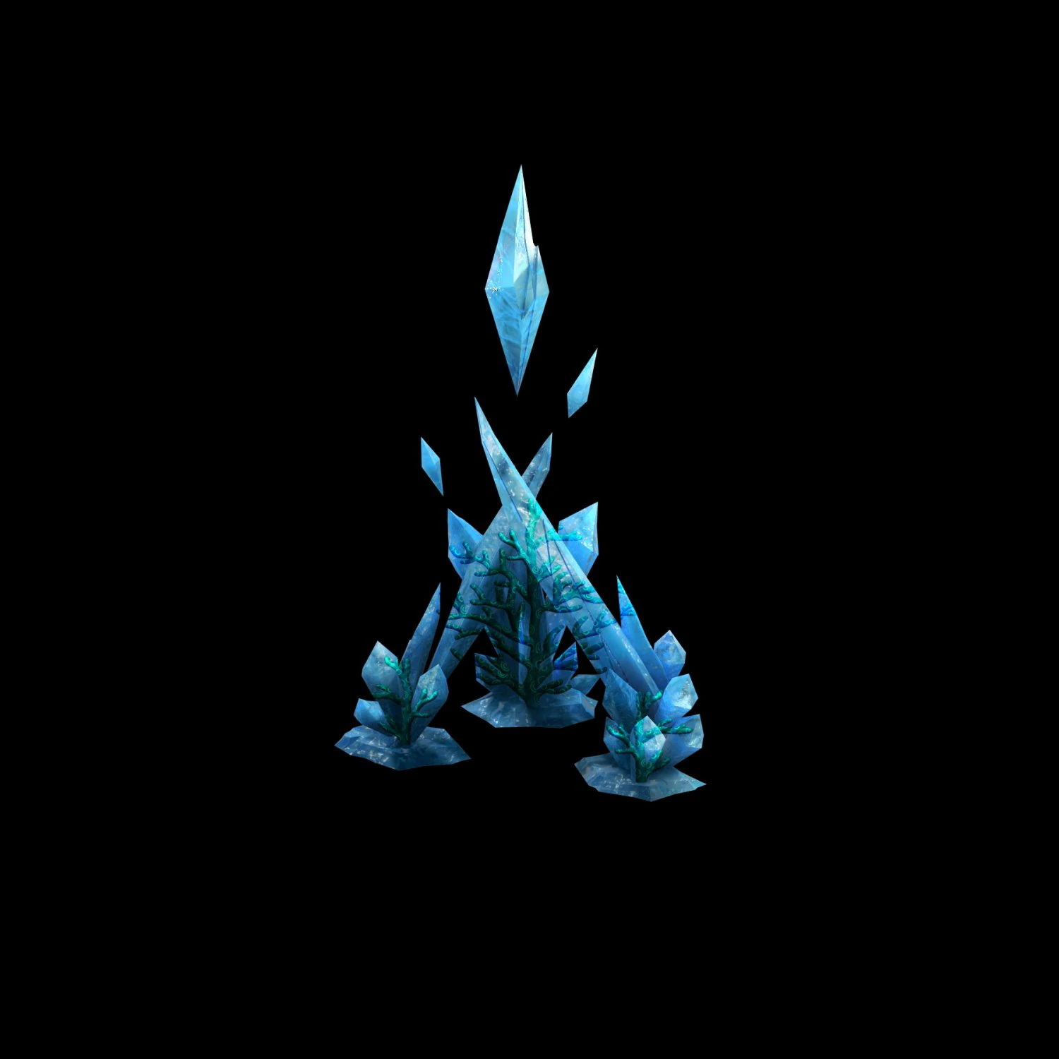 game model - snow - the ice spar coral 01 3D Model .c4d .max .obj .3ds .fbx .stl .blend