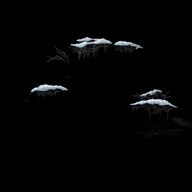 game model - snow - tree 01 3D Model .c4d .max .obj .3ds .fbx .stl .blend 