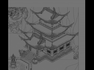 game model - taoist comprehension scene - martial Modelo 3D