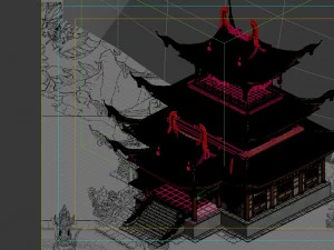 game model - taoist comprehension scene - martial 3D Model