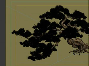 game model - taoist comprehension scene - pine 02 3D Model