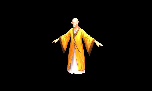 game model - taoist comprehension scene - the monk Model 3D .c4d .max .obj .3ds .fbx .stl .blend 