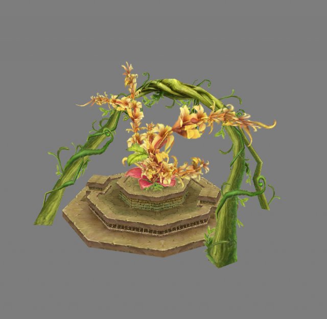 game model arena - a huge plant 01 3D Модель .c4d .max .obj .3ds .fbx .stl .blend 