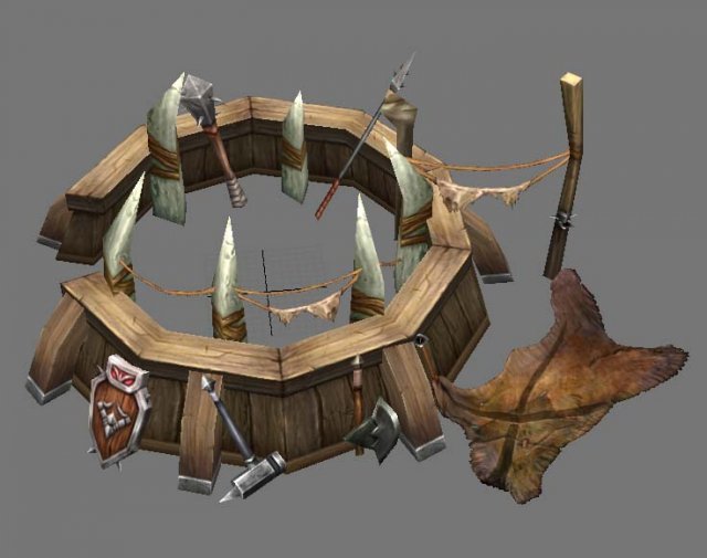 game model arena - antlers rack 01 Model 3D .c4d .max .obj .3ds .fbx .stl .blend 