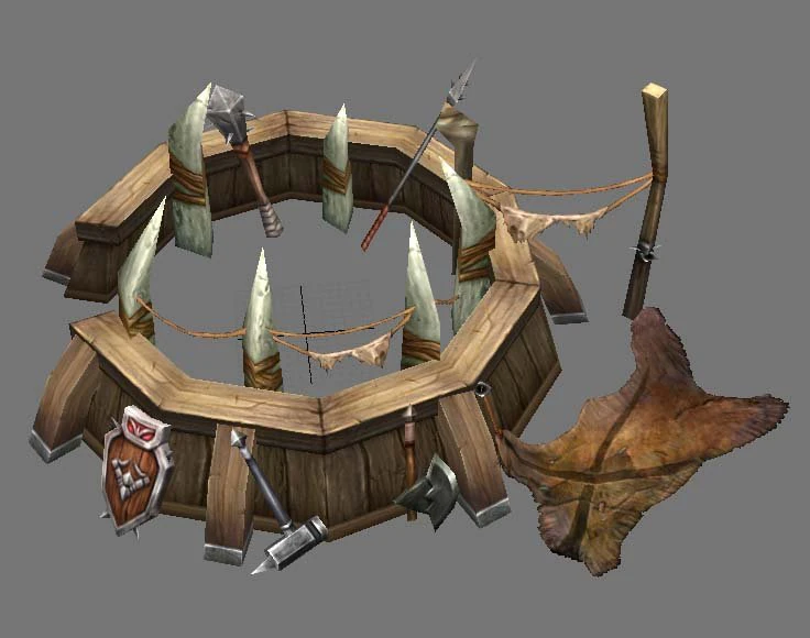 game model arena - antlers rack 01 3D Model .c4d .max .obj .3ds .fbx .stl .blend
