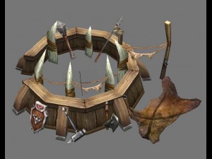 game model arena - antlers rack 01 Model 3D