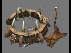 game model arena - antlers rack 01 3D Model