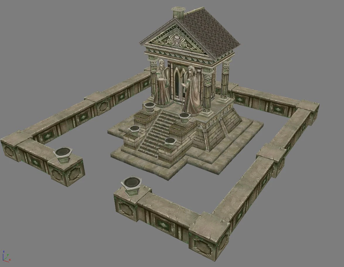 game model arena - ares temple 01 3D Model .c4d .max .obj .3ds .fbx .stl .blend