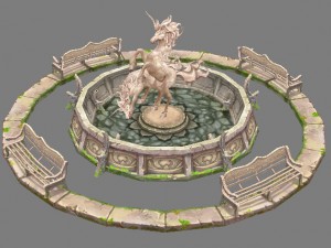 game model arena - boise - fountain light elves 3D Model