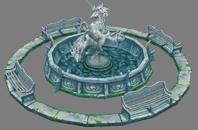 game model arena - boise - fountain dark elves 01 3D Model .c4d .max .obj .3ds .fbx .stl .blend 