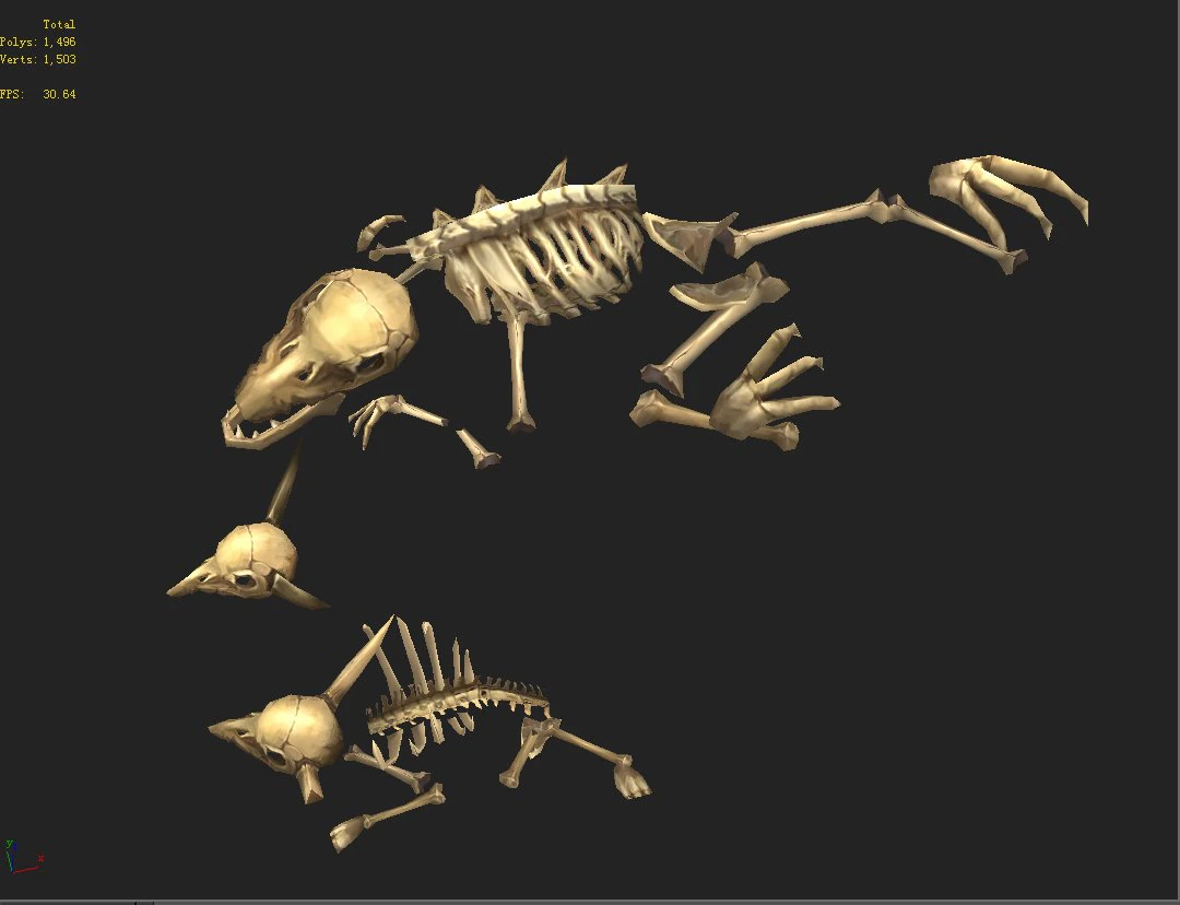 game model arena - bone remains of animals 01 3D Model .c4d .max .obj .3ds .fbx .stl .blend