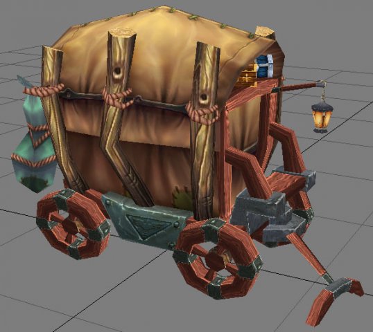 game model arena - carriage dwarf 01 3D Model .c4d .max .obj .3ds .fbx .stl .blend 