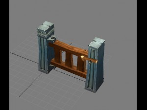 game model arena - door wood 01 Modelo 3D