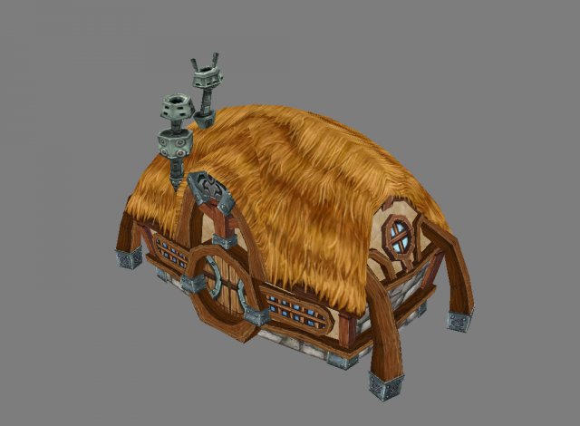 game model arena - dwarf hut 02 01 3D Model .c4d .max .obj .3ds .fbx .stl .blend 