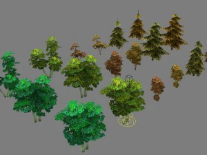 game model arena - forest trees grass 01 3D Model