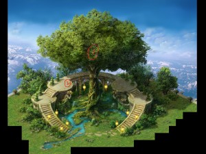 game model arena - golden apple tree 01 Modèle 3D